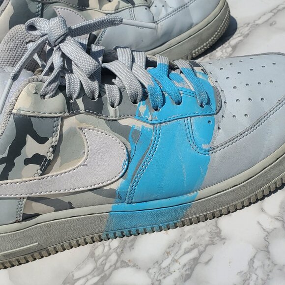 Size 8 - Nike Air Force 1 Low Camo Custom - Hand Painted - Signed - 823511-009 - Picture 5 of 12